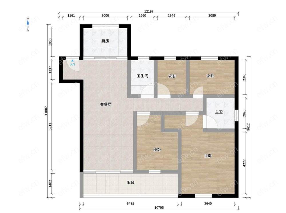 美的宾府 4室2厅，家电家具齐全