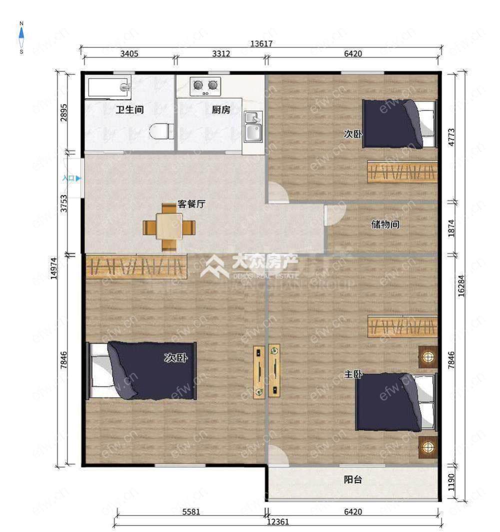 西直街精装3室  随时看房 拎包入住