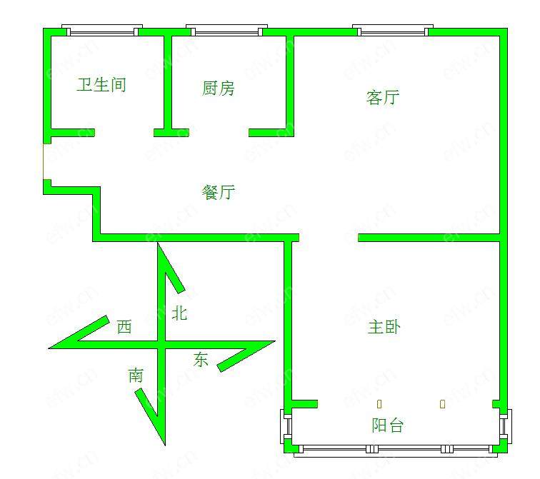 广石家园 1室2厅 毛坯包土出