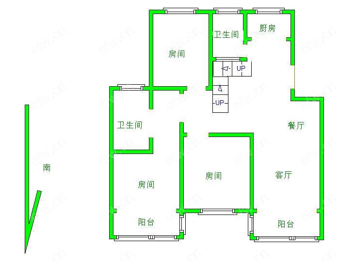 槐古二村 4室2厅  7楼带阁楼