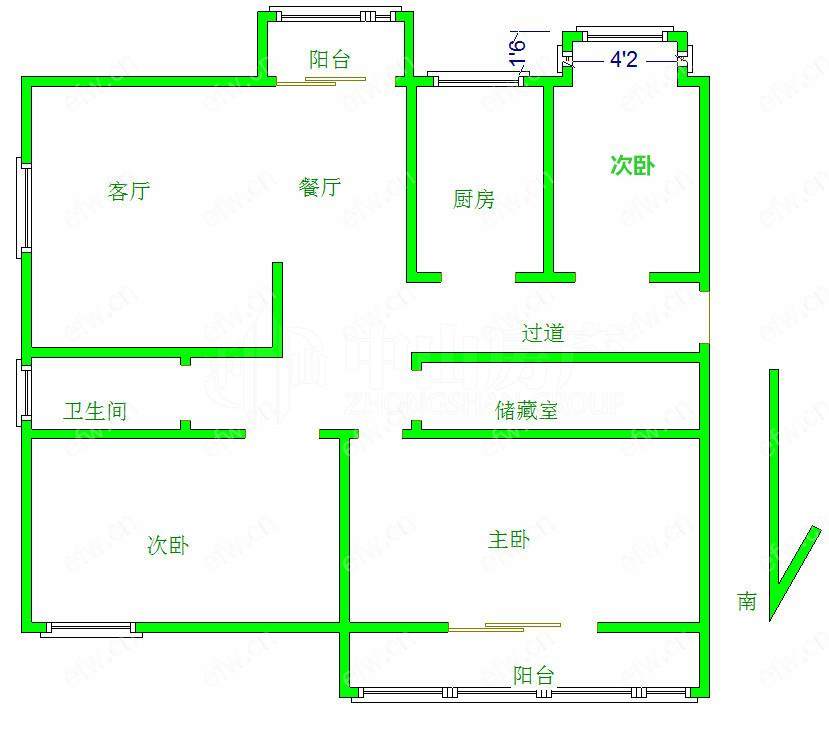 新都会花园 3室2厅