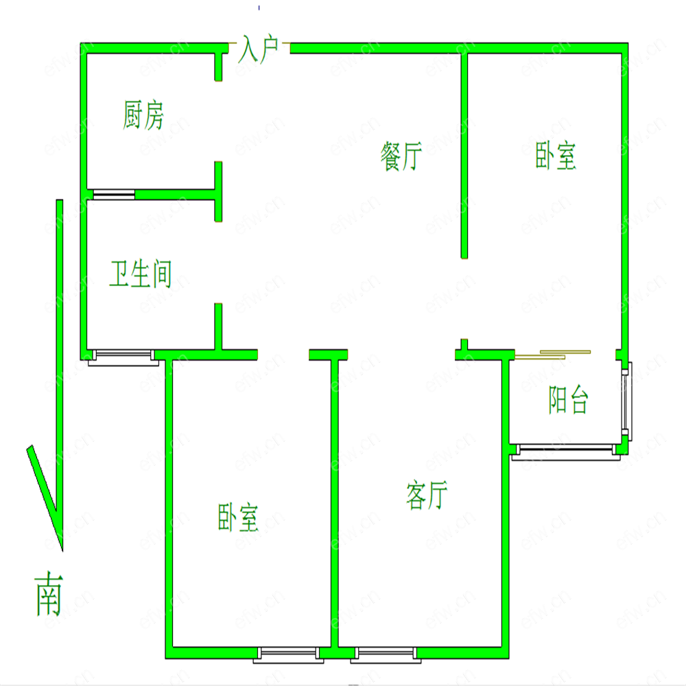 蔚蓝观邸 2室2厅