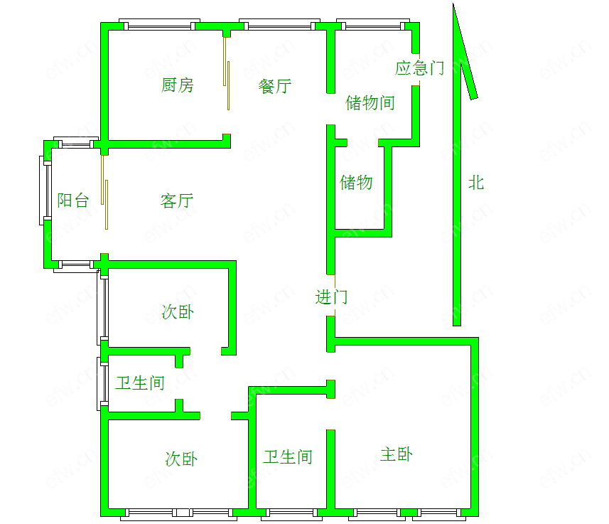 金域蓝湾 经典4房 东边户 全明 精装修！