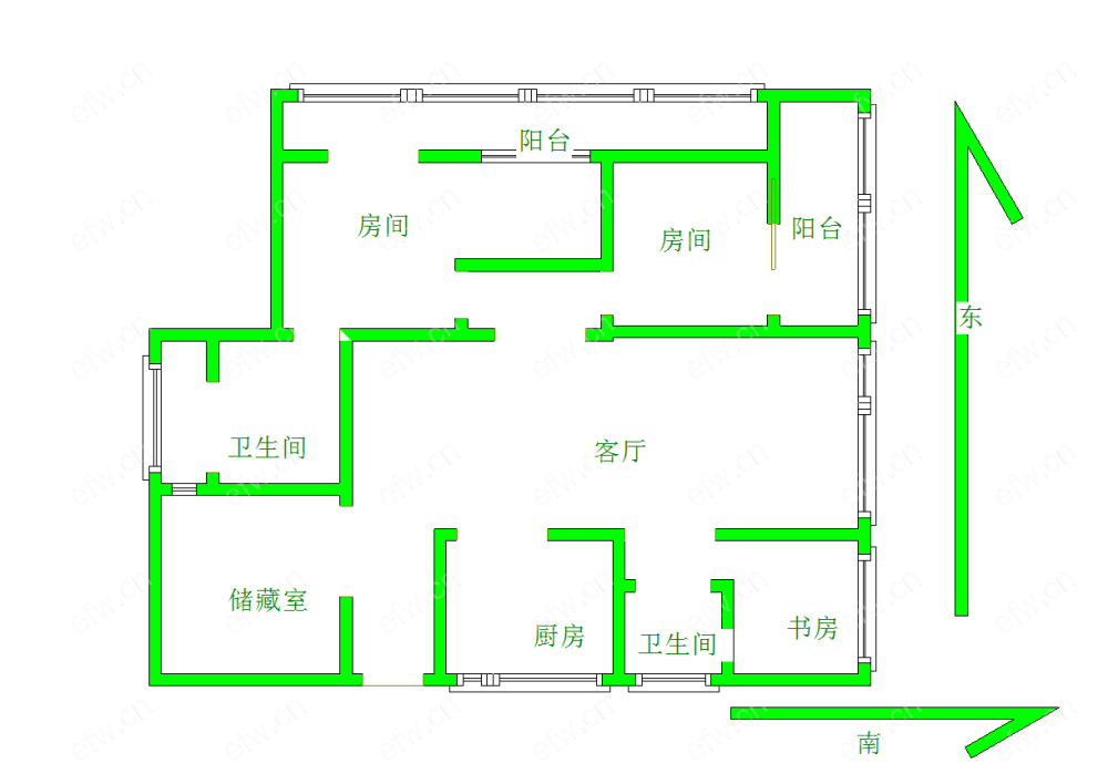 华宇大厦 3室1厅