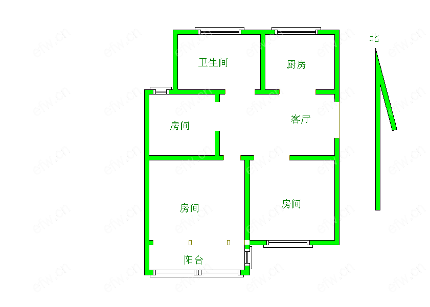荣巷新村 3室1厅小区中间位置，一梯2户