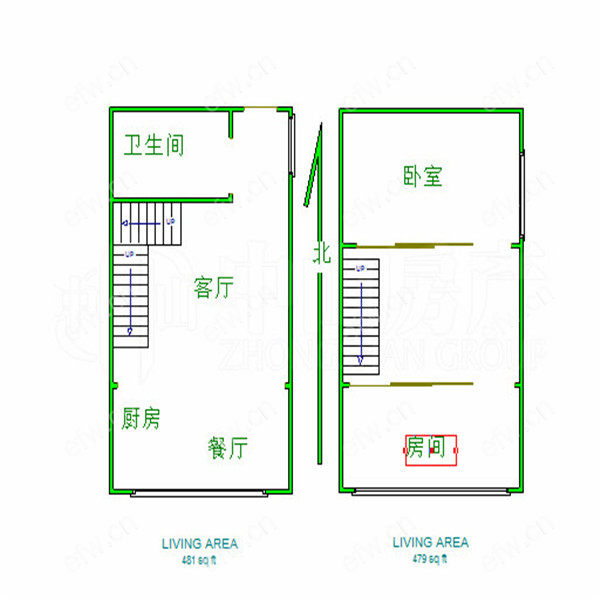 橘子公寓（21-22） 1室1厅