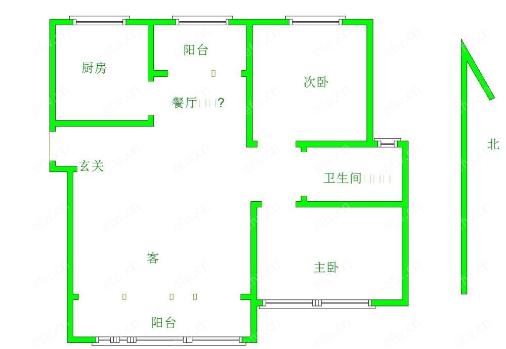 绿地世纪城（一二期） 2室2厅