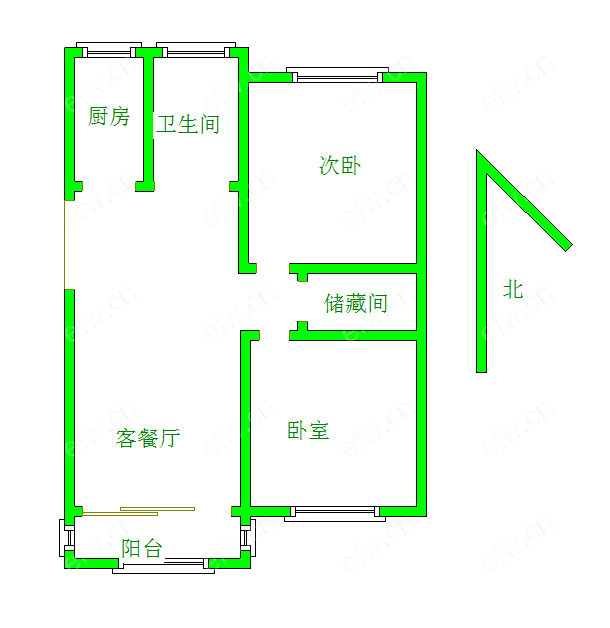 尤渡苑 商品房  婚装2房 南北通透