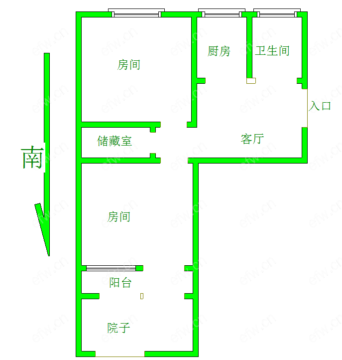 中联新村 2室1厅  毛坯