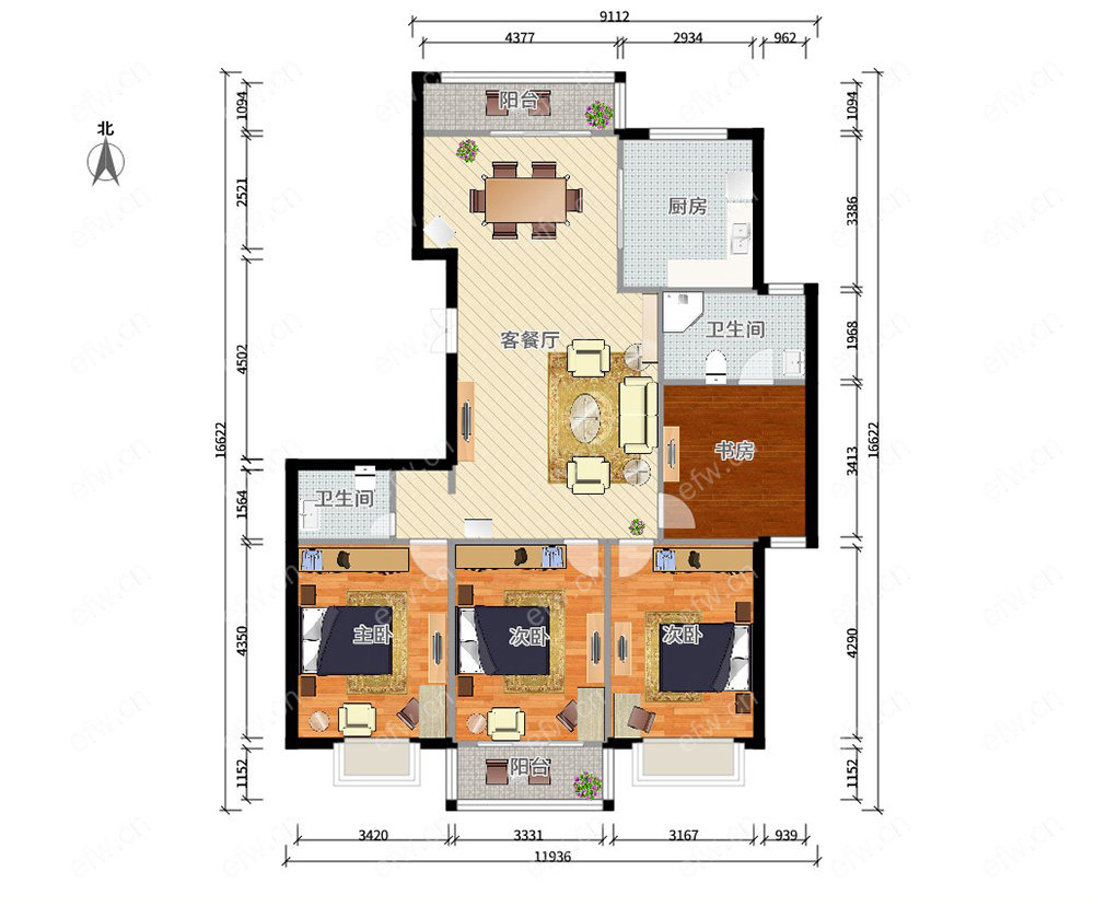 欧典家园 4房两厅两卫 电梯小高层 有地库 相当于一楼半