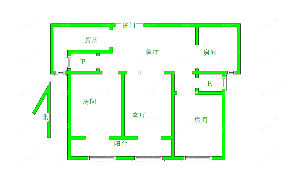 金科世界城B区 3室2厅