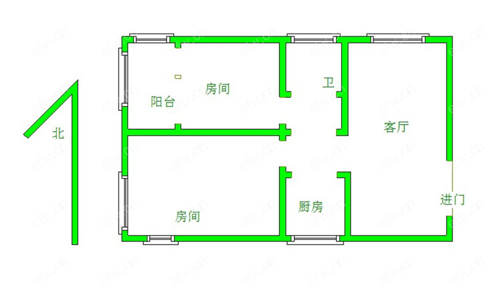 瑞星家园(东区1-33) 2室1厅