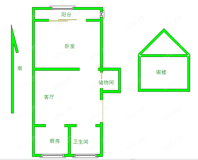 叙康里 1室1厅 带阁楼 价可商