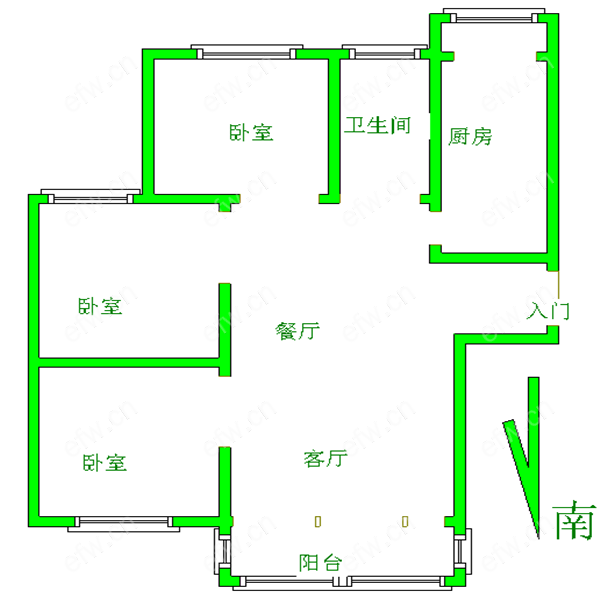 五河苑 3室2厅1卫1阳台