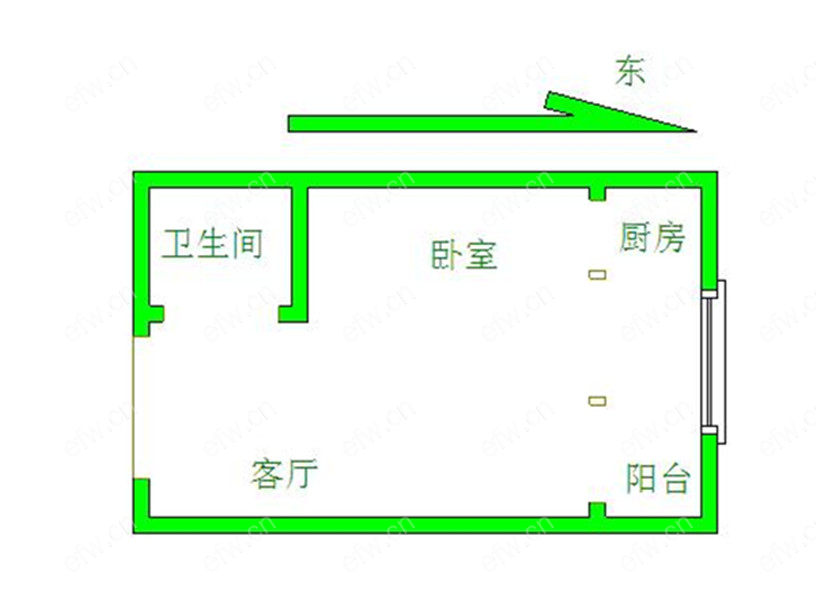 五洲香缤公寓 1室1厅
