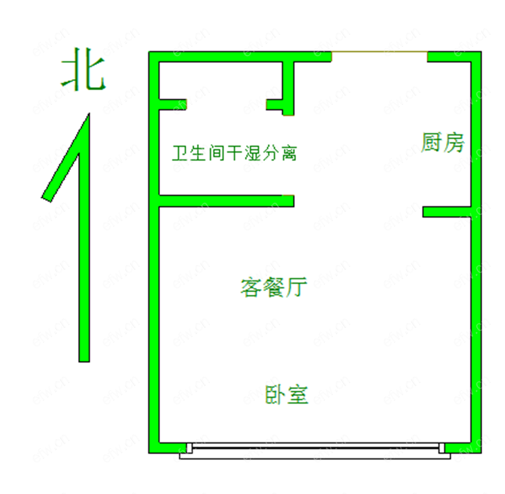 茂业时代广场 1室1厅