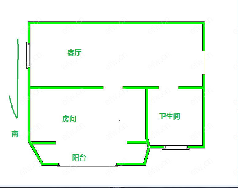 长江绿岛三期 1室1厅
