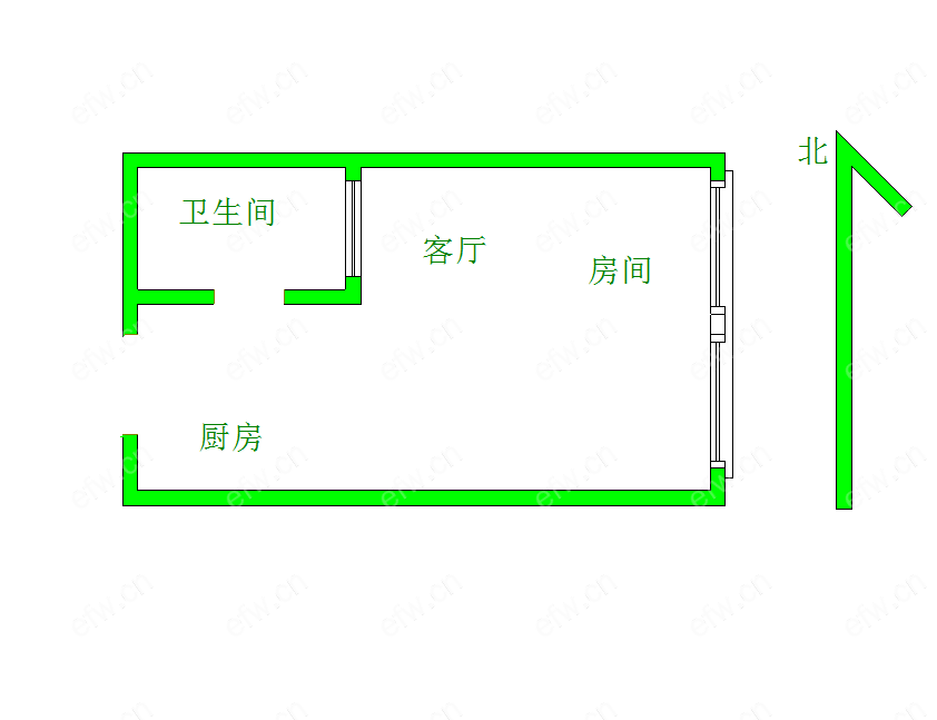 红豆际广场（中山路） 1室1厅