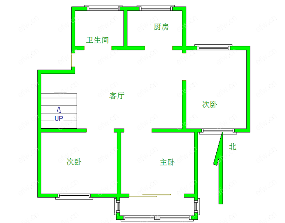 五里新村 年轻时尚,3居室,观景房,落地大飘窗,采光视野一流