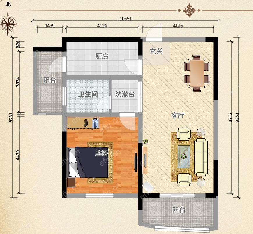 中威国际公寓 1室1厅
