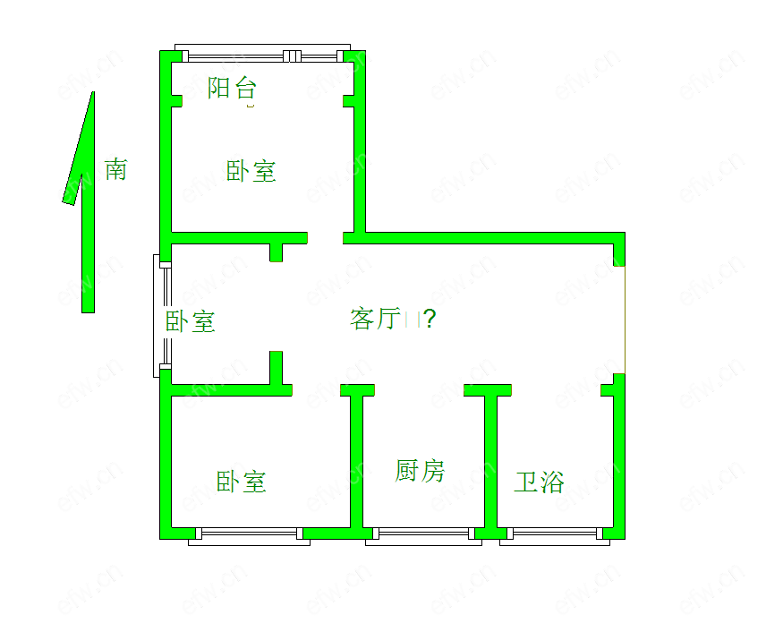 风华里 3室1厅  东林小学房 2楼