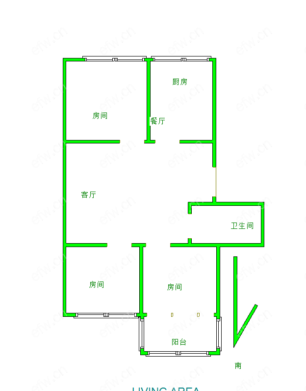 钱桥花园路 3室1厅