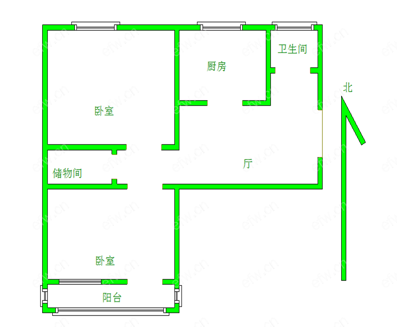 溪北新村（西区） 2室1厅