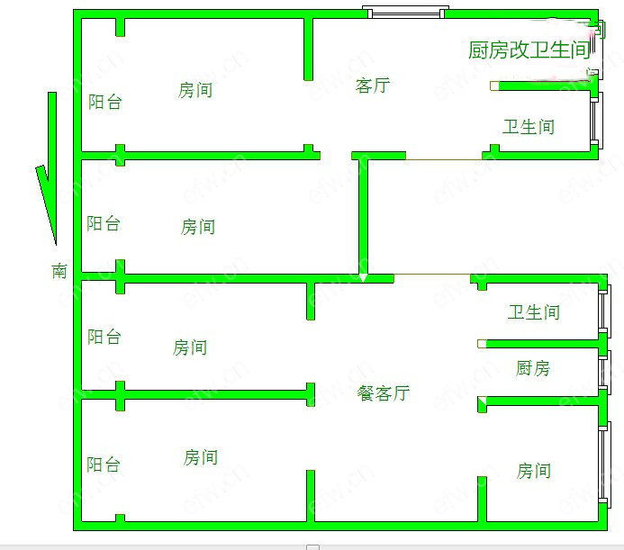 荷花里 5室3厅，两户一个产证