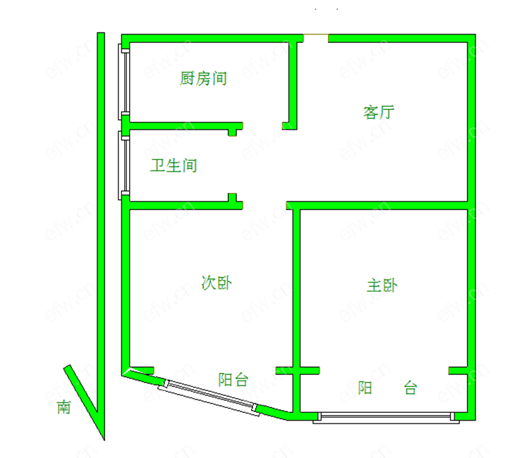 阳光城市花园C区 2室1厅也租的