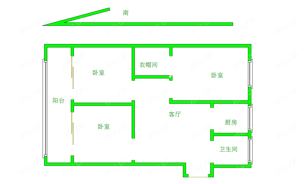 江海新村南区  简装3房 双阳台