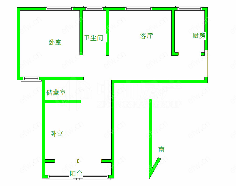 古运五爱苑B区 2室2厅