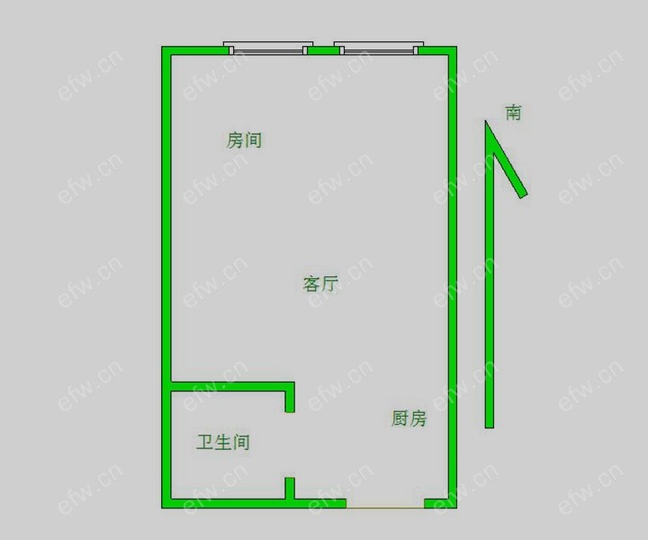 东方云顶（新生路、县前东街） 1室1厅