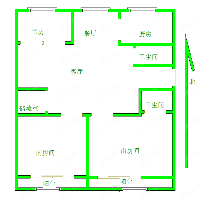 圆通公寓 3室1厅有钥匙看房方便