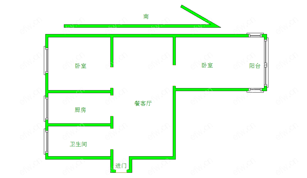 沁园新村 2房 全明户型 另送家电