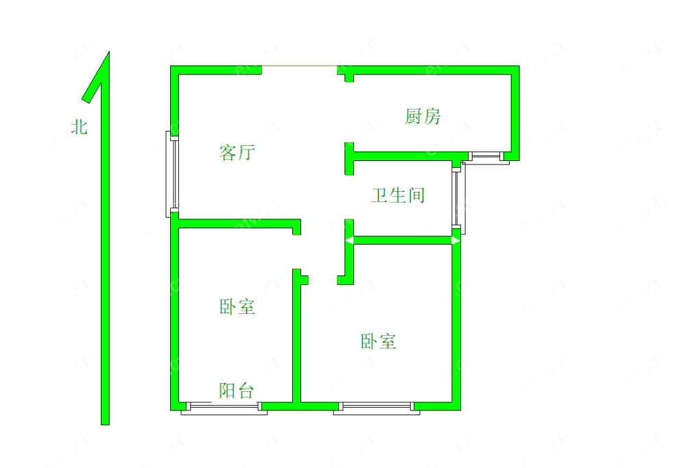 瑞星家园（西区40-168） 2室1厅