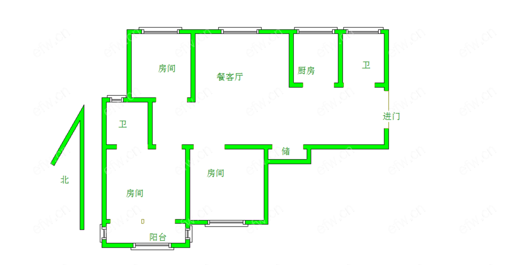 扬名花园 3室2厅