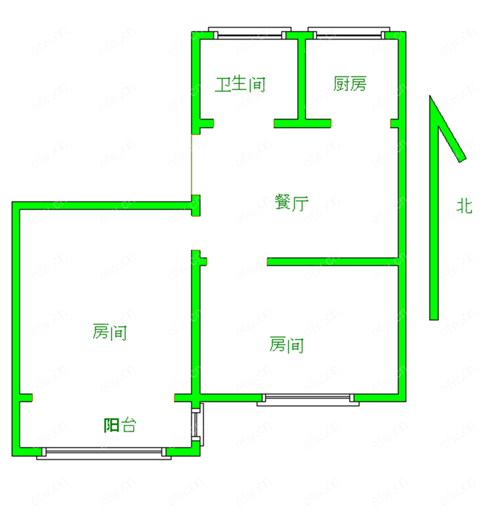 中桥二村 2室1厅全天采光