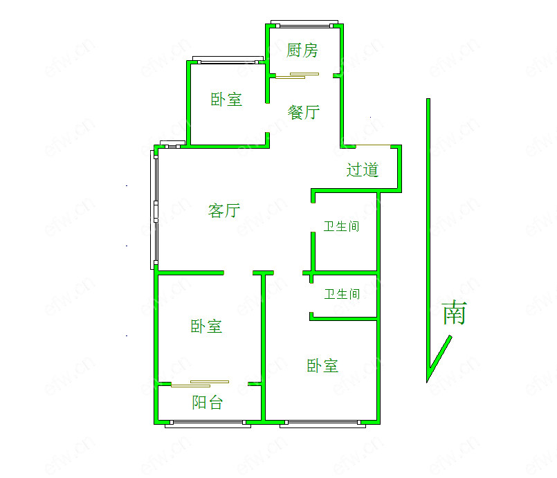 市中心八佰伴商圈连元街书包房和园精装电梯7楼三房二卫