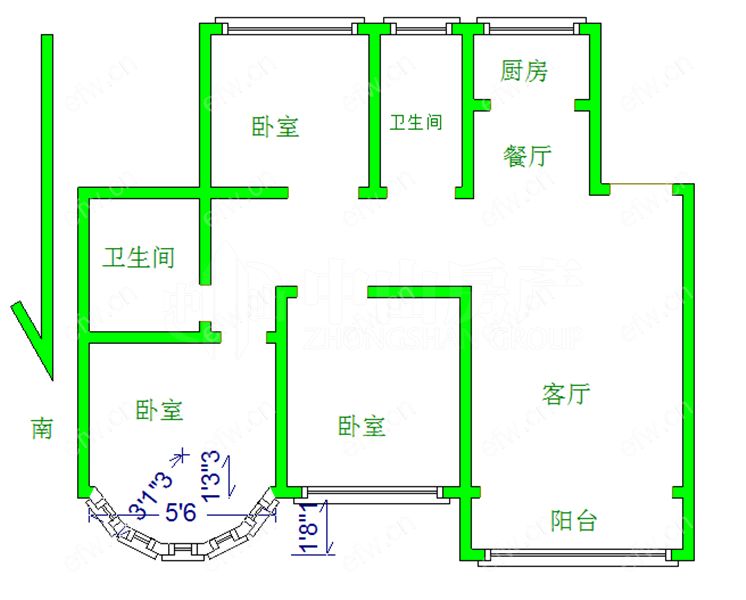 益明苑 3室2厅66666666