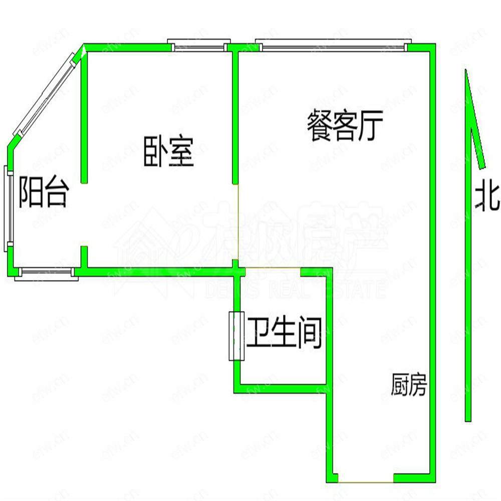 长江绿岛(奕淳公寓) 1室1厅