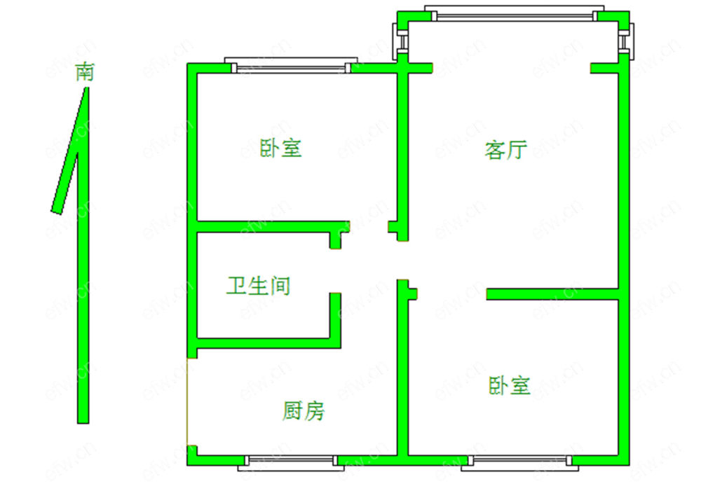 槐古二村 2室1厅，家具家电全，拎包入住，近朝阳菜场，近南禅寺繁华地段