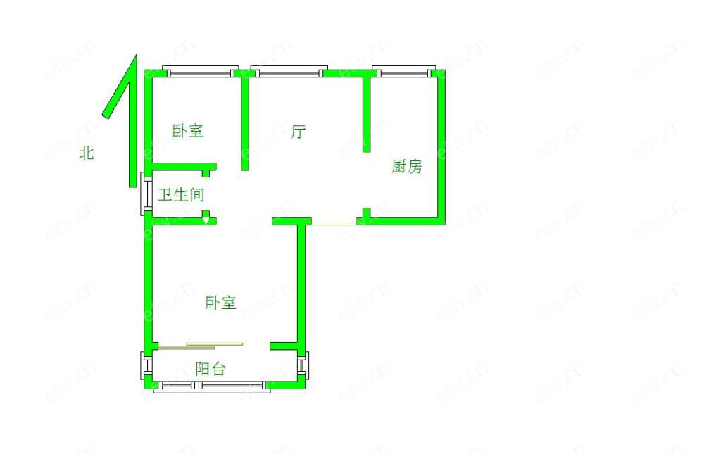 中南家园B区 2室1厅