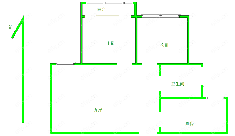 婚装全明东边户2房,惠景家园 格局工整合理