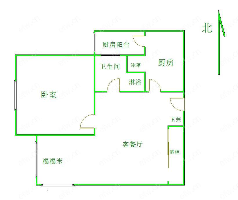 富城湾 1室1厅，简单装修