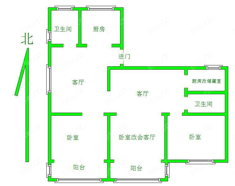 北禅寺巷2室1厅，南北通透，连元街可用，性价比高