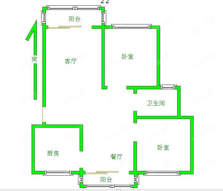 梁湖南苑 2室2厅