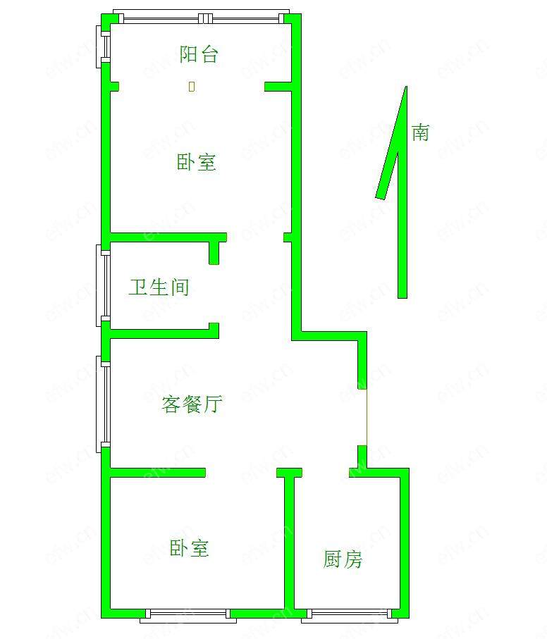 东璟家园B区 2室1厅