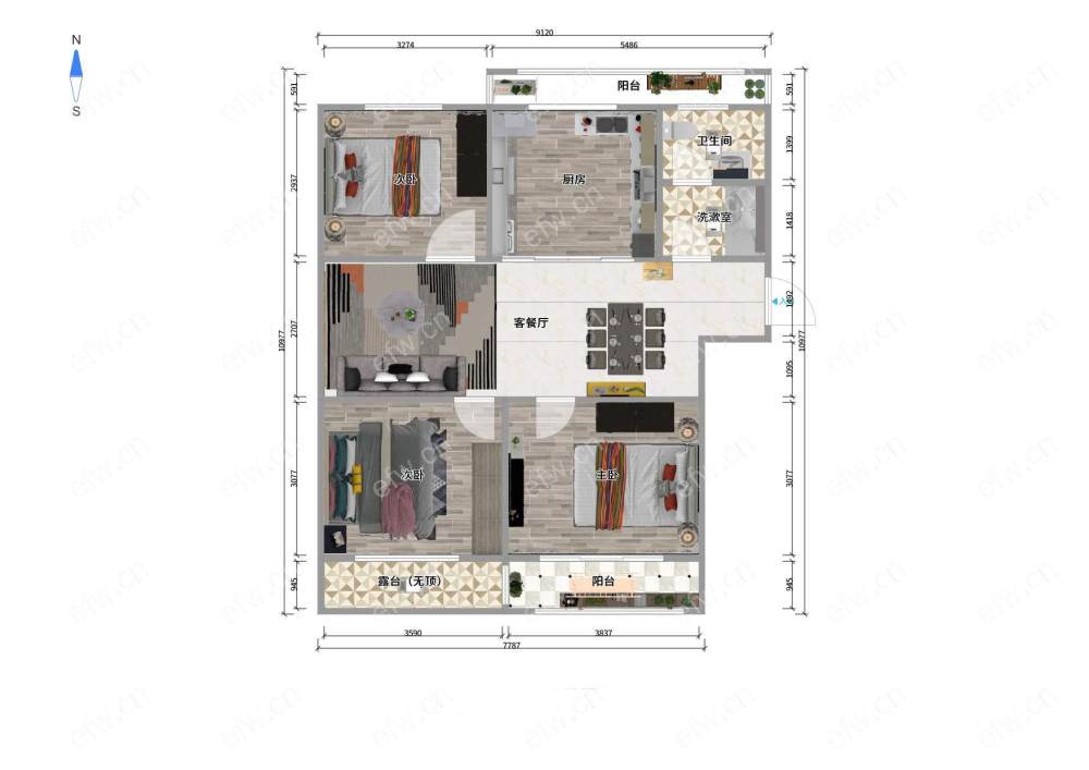 学前街小区（88号) 3室2厅