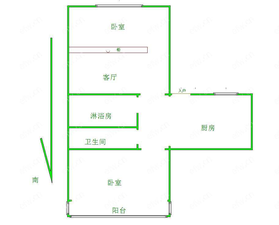 近五爱广场 精装修 棉花巷 2室1厅