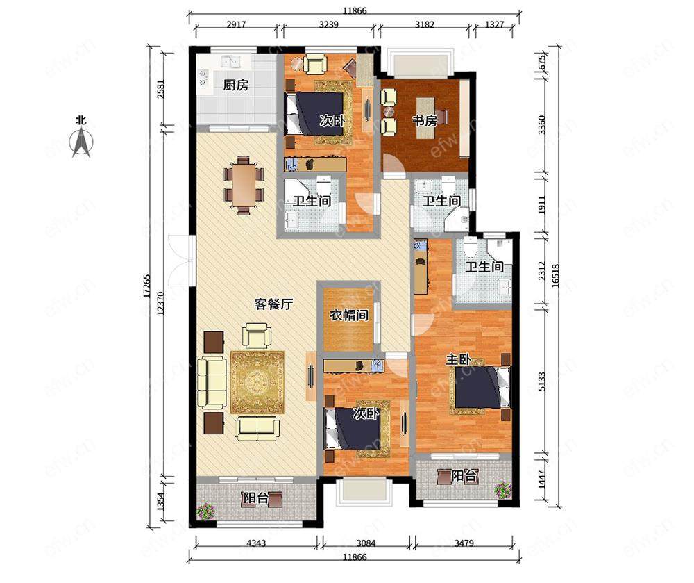 世茂首府（天域景园） 4室2厅